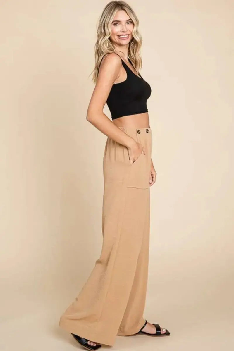 Culture Code Full Size High Waist Wide Leg Cargo Pants - Love Salve